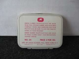 Vintage Collectible Sheik Prophylactic Condom Tin  