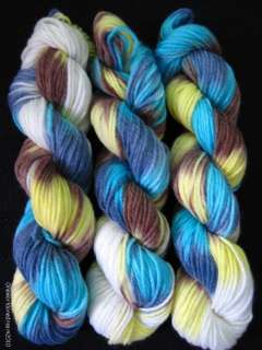 NEW Hand dyed 100% wool multi color worsted wt yarn C25  