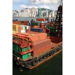  Stacks of Shipping Containers at a Port in Hong Kong 