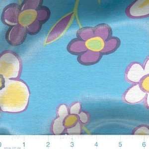  58 Wide Shimmer Print Buttercup Turquoise Fabric By The 