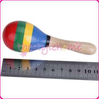 Colorful Baby Kids Maraca Wooden Percussion Musical Toy  