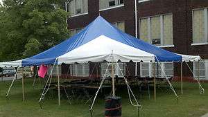 USED 30 X 30 COMMERCIAL PARTY TENT WEDDING EVENT CANOPY POLE TENT BLUE 