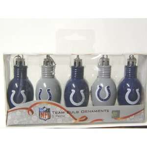  Indianapolis Colts NFL 5 Pack Team Bulb Holiday Ornaments 
