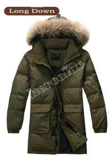 2011 New men Duck down Long Thicken winter hoodie coat jacket parka 
