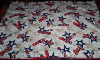   never used cotton Patriotic Independence Day tablecloth fire crackers