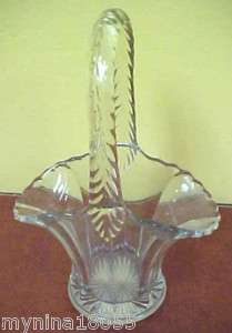 Contemporary Crystal Handled Basket Vase  