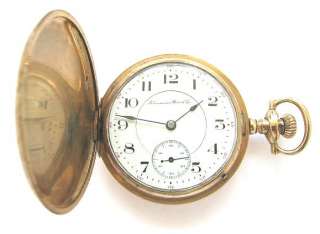 Antique 14K Gold HAMPDEN Wm McKinley Pocket Watch,S16.17J,Hunter Case 