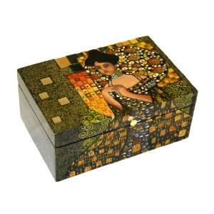  Coromandel COOPER LADY Hand Carved,Hand Painted Wooden Box 