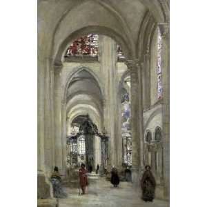  Interior of the Sens Cathedral by Jean Baptiste Corot 