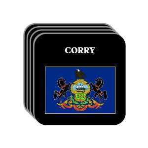  US State Flag   CORRY, Pennsylvania (PA) Set of 4 Mini 