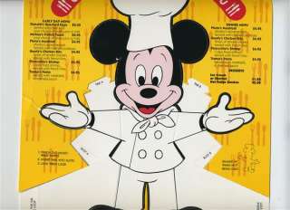 Chef Mickeys Chidrens Menu Disney Village Mickey Mouse Wrist Puppet 