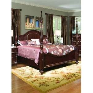 Vaughan Kathy Ireland Home Provence Cottage Queen Poster Bed in Cherry 