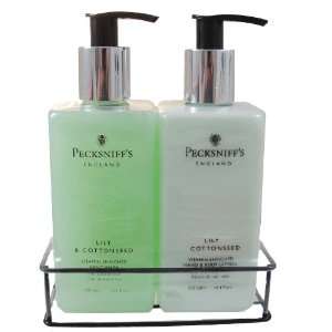  Pecksniffs Lily & Cottonseed Hand Wash and Body Lotion Set 