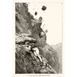   Climber Whymper   Original In Text Wood Engraving