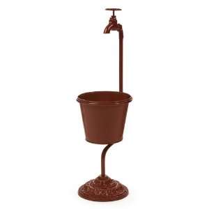  23.5 Country Faucet Pedestal Bucket Garden Patio Planter 