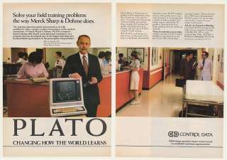 1982 Merck Sharp & Dohme Control Data PLATO Computer Ad  