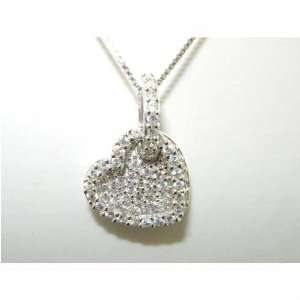  Luxury Sterling Silver Double Heart Stone Set Pendant & 16 