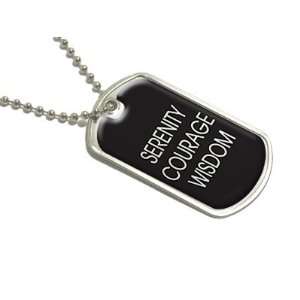  Serenity Courage Wisdom   Military Dog Tag Keychain 