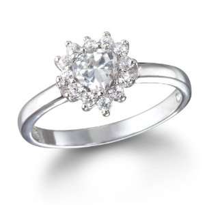  Small Heart Shape White CZ Ring CHELINE Jewelry