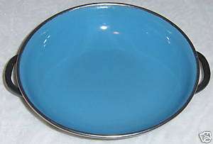 Metal 2 Handle Blue Enamel Cook Ware Dish Yugoslavia  