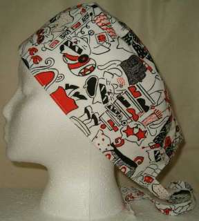 SURGICAL SCRUB HAT CAP MADE WITH COOL CATS FABRIC CUTE  