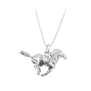   Three Dimensional Running Mustang Stallion Horse Necklace Jewelry