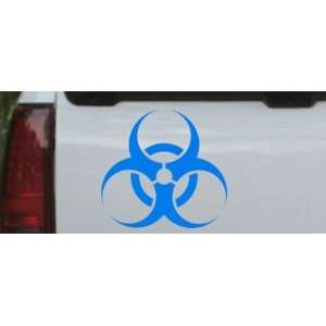 Bio Hazard Warning Car Window Wall Laptop Decal Sticker    Blue 16in X 