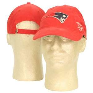 New England Patriots Weathered Look Slouch Style Adjustable Hat  Red 