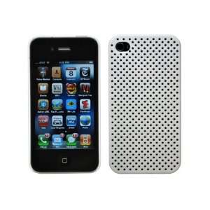  CrazyOnDigital White Net Pattern Hard Cases for iPhone 4 