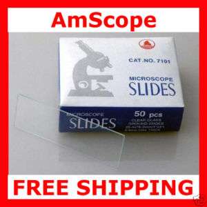 50 BLANK MICROSCOPE SLIDES WITH GROUND EDGES 013964566734  