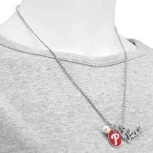   Phillies Peace & Pearl with Team Logo Pendant Necklace Sports