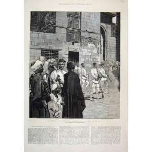    1882 Crisis Egypt Guard House Soldiers Cairo Sketch