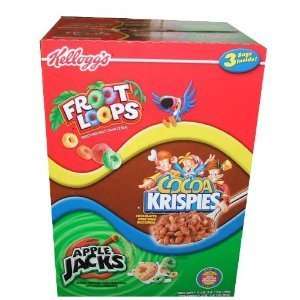 Kelloggs Froot Loops, Cocoa Crispies, Apple Jacks 58.0 Total Ounce 
