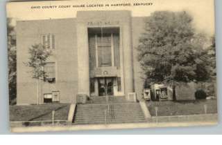 HARTFORD KY Ohio County Court House Old Postcard  