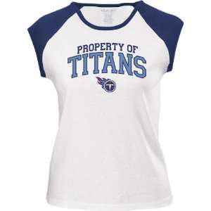  Tennessee Titans  White/Navy  Juniors Logo Property Too 