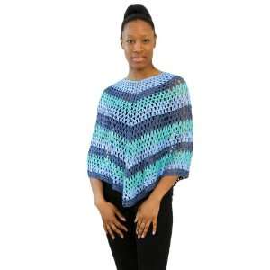 Crochet Poncho  Blue