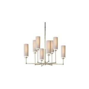 Thomas OBrien Large Ziyi Chandelier in Polished Nickel with Natural 