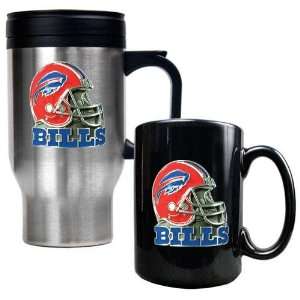  Buffalo Bills NFL Travel Mug & Ceramic Mug Set   Helmet 