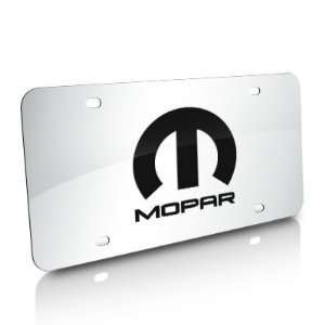  Mopar Logo Laser Etched Brushed Steel License Plate 
