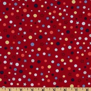   On The Go Dots & Stars Red Fabric By The Yard Arts, Crafts & Sewing