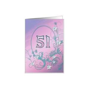  51st Birthday card with diamond stars effect Card Toys 