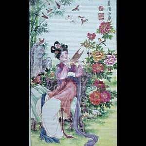  Seductive Geisha in Garden Bamboo Wall Scroll Everything 