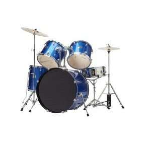  5 Pc Blue Drum Set Musical Instruments