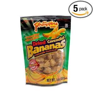 Philippine Brand Dried Banana, 14 Ounce Pouches (Pack of 5)  