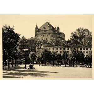  1938 Lausanne Switzerland Marktplatz Market Castle 