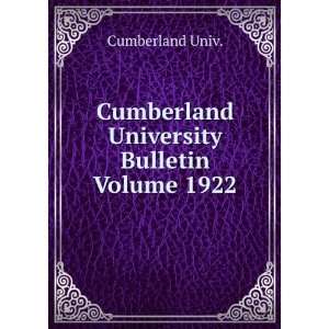  Cumberland University Bulletin Volume 1922 Cumberland 