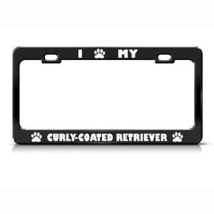  Curly Coated Retriever Dog Dogs Metal license plate frame 