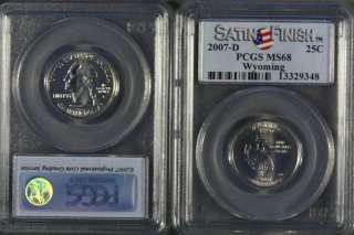 2007 PCGS MS68 Satin Finish State Quarter Set 10 coins  