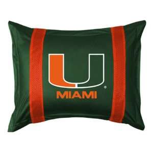  Miami Hurricanes Sideline Pillow Sham   Standard Sports 