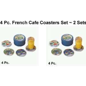  Coasters Sets ~ French Cafe Coasters Set ~ 2 Sets